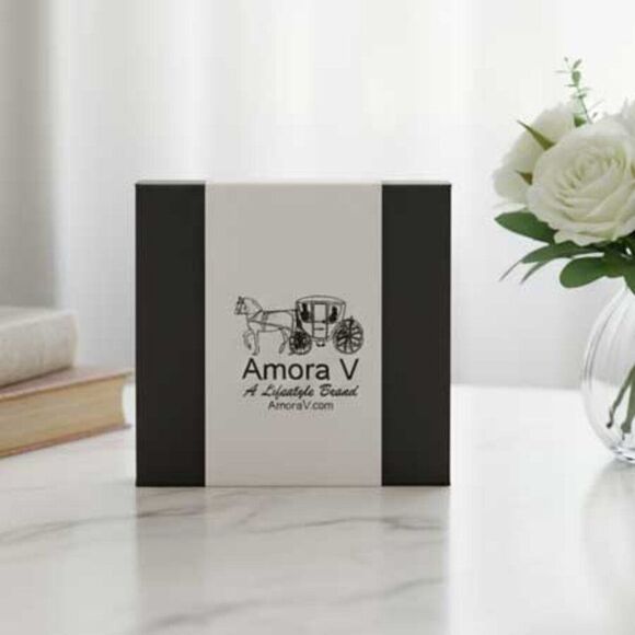 Ladies Dark Blue Flower Crystal Necklace - Picture 7 of 9